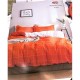 Ensemble Drap de lit 3 Places - 6 pièces - Orange Blanc