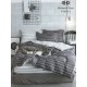 Ensemble Drap de lit 3 places- 6 pieces- Gris bout Blanc