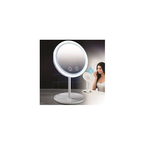 Miroir Nubrilliance ™ Beauty Breeze Avec Ventilateur Et Lumière LED Pour Make-up