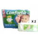 Conforta 68 Couches Junior Taille 5 (15-25 Kg) Lot De 2 Paquets De Couches Bébé 34 Pièces + 108 Lingettes épaisses Ultra Doux