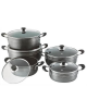 Kitchen Set Set 5 Casseroles Vitrées En Acier Inoxydable Seemann 20Cm/22Cm/24Cm/28Cm/30cm - Gris