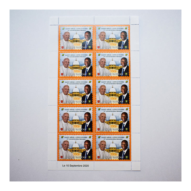 Bloc de 10 timbres "Cité du Vatican"