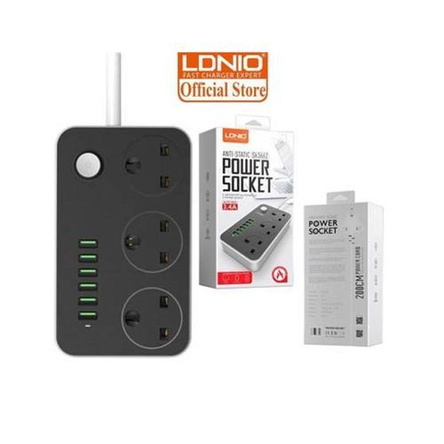 Ldnio Rallonge Avec 6 USB Port Système De Charge Rapide - Multiprise