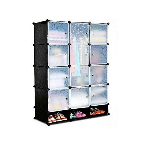 Armoire Etagere De Rangement - Plastique - Démontable - 12 Cubes